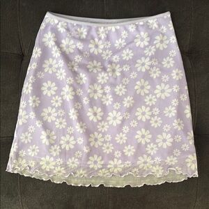 Art Class Lavender Floral A-Line Skirt